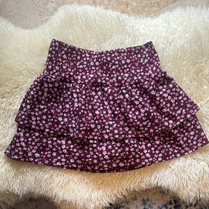 Zara Floral Tiered Shorts - Pink and Black